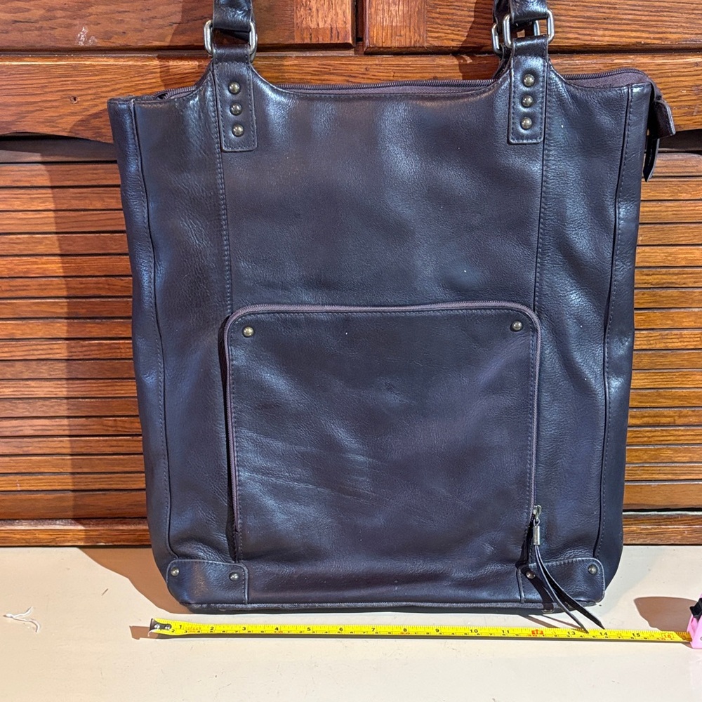 Chic Black Leather Tote with Stud Details